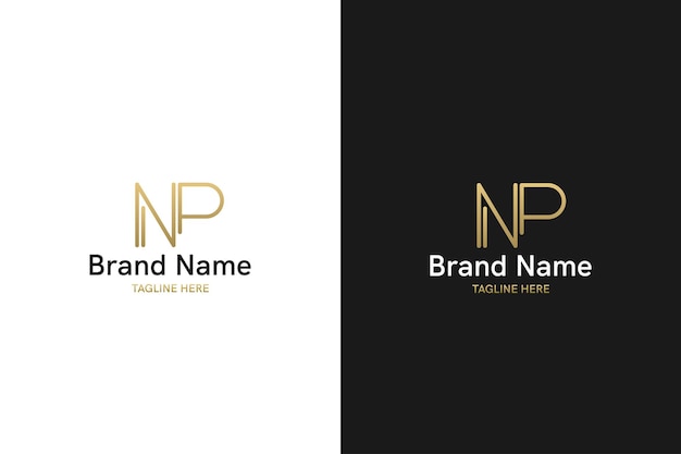 Abstract monogram NP or PN logo concept
