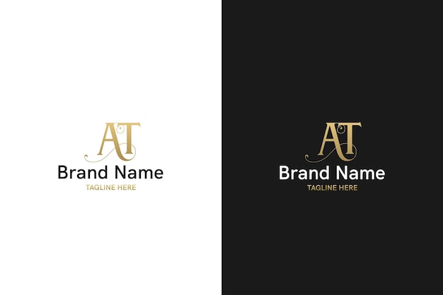 Abstract monogram AT or TA logo concept