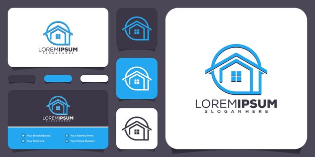 Abstract monoline home logo design