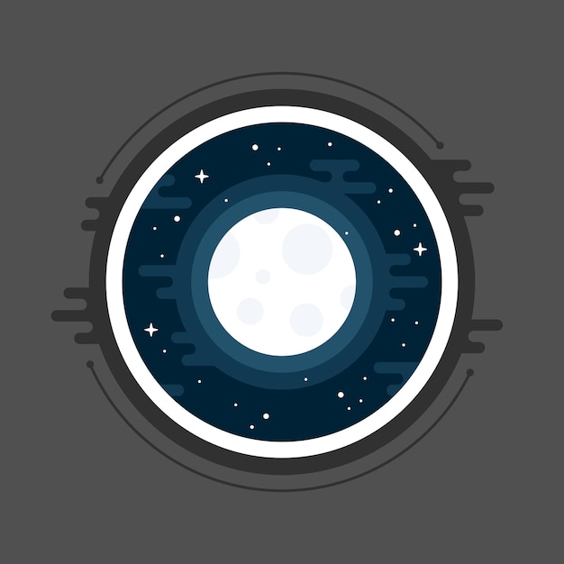 Abstract moon graphic illustration vector design in circle