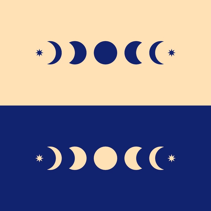 Vector 추상 달 단계 별 벽지 미니멀리즘