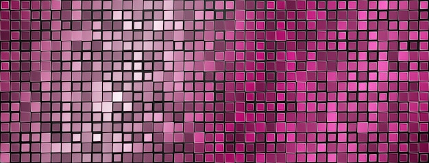 紫色の光沢のあるミラー化された正方形のタイルの抽象的なモザイクの背景