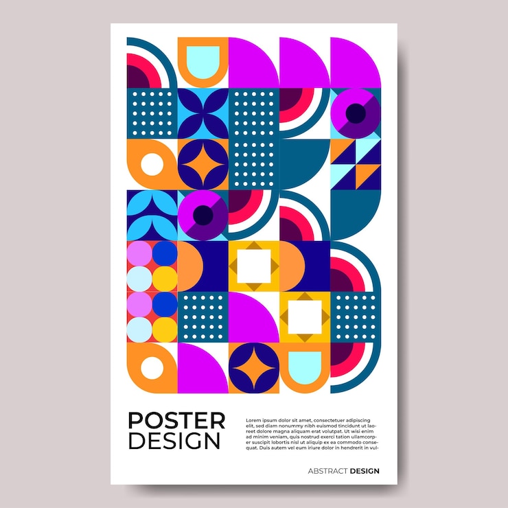 Vector abstract mosaic cover design with modern style