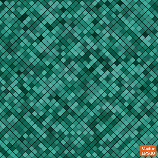abstract mosaic of the grid pixel pattern and squares turquoise color