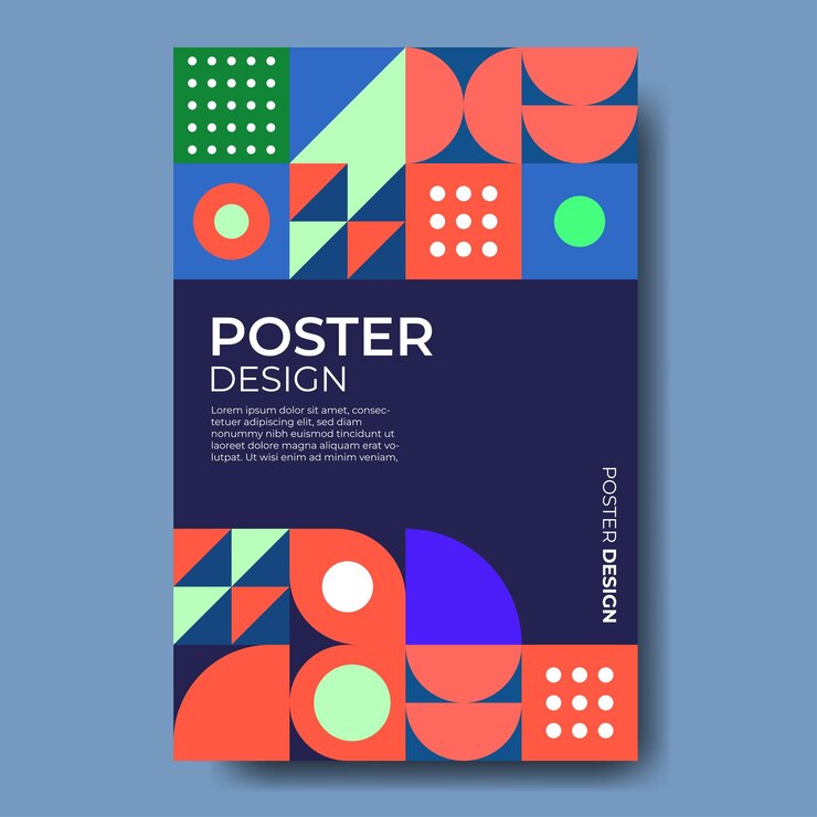 Vector abstract mosaic pattern poster design