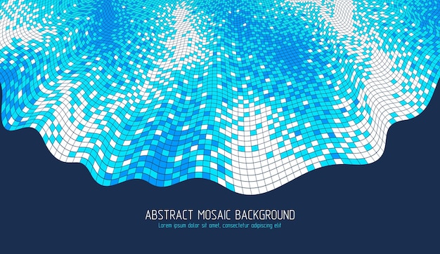 Abstract mosaic square tiles art illustration, vector artistic design background with copy space for text and title. usable for brochure, magazine, ad, banner, poster