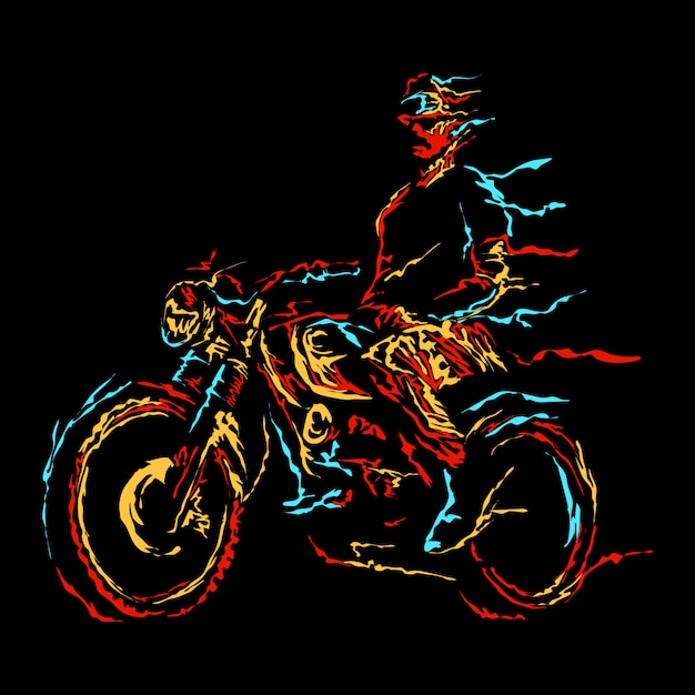 Vector abstract motorcycle riders illustration