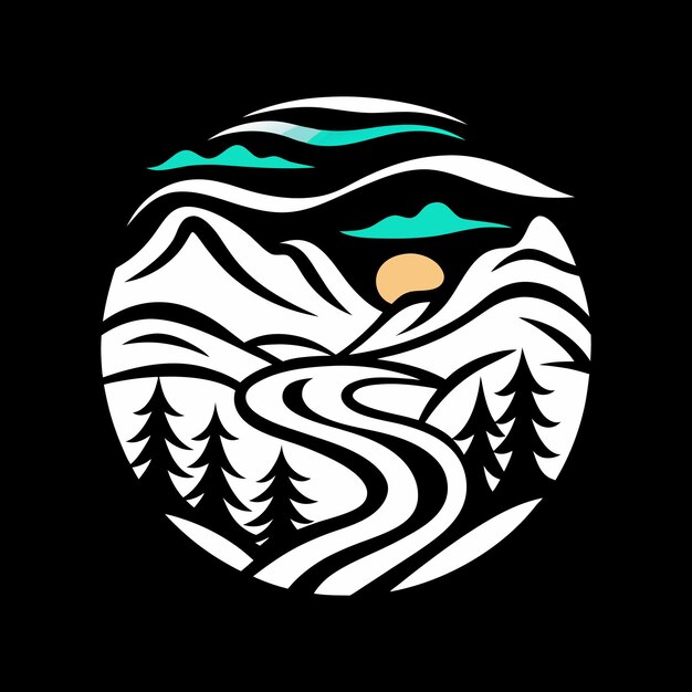 abstract mountain landscape modern wall art logo for canvas amp home decor designs