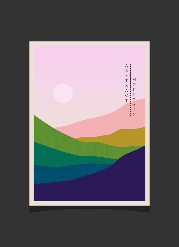 추상 산 그림 추상적인 배경 프리미엄 벡터