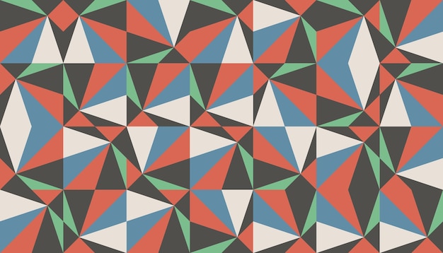 Abstract mozaïek geometrisch patroonontwerp met eenvoudige vormen en figuren