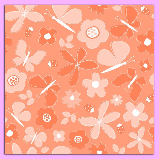 Abstract multicolor blooming flowers motif arrangement