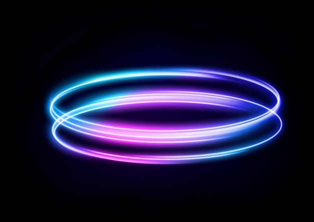 Abstract Multicolor Wavy Line of Light