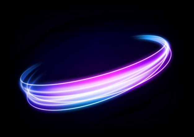 Abstract Multicolor Wavy Line of Light