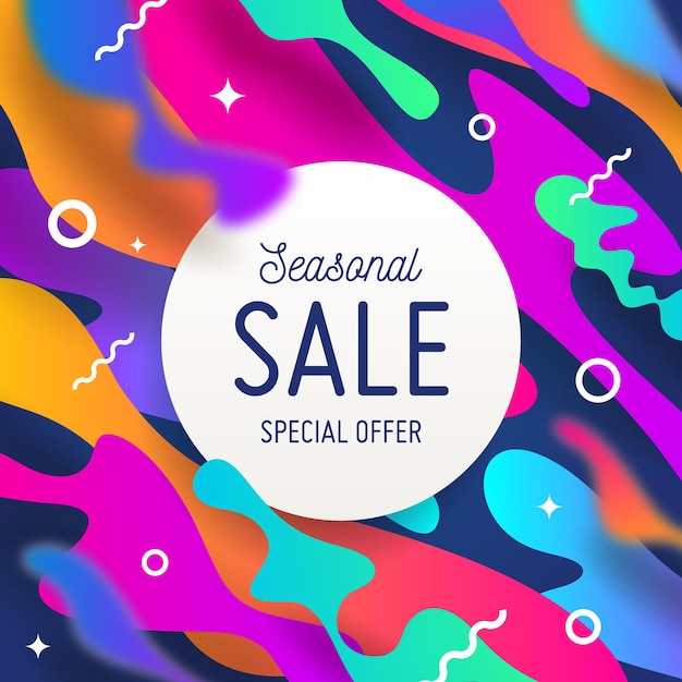 Abstract multicolored background with sale banner