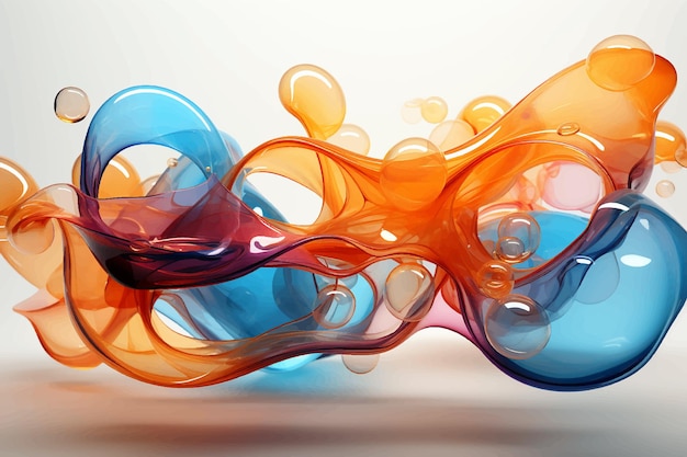 Vector abstract multicolored wave ink background