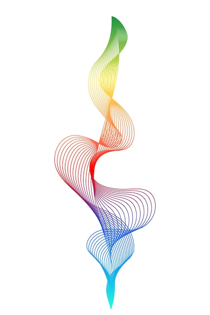 抽象的な多色の波状のストライプ クリエイティブなラインアート 現代的な背景波デザイン ベクトル