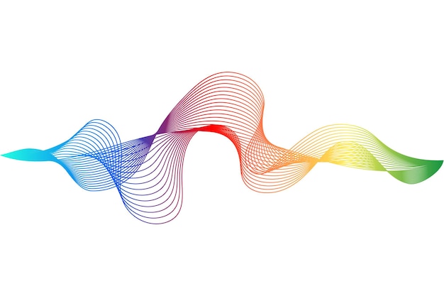 Strisce ondulate multicolori astratte isolate su uno sfondo bianco arte lineare creativa vettore