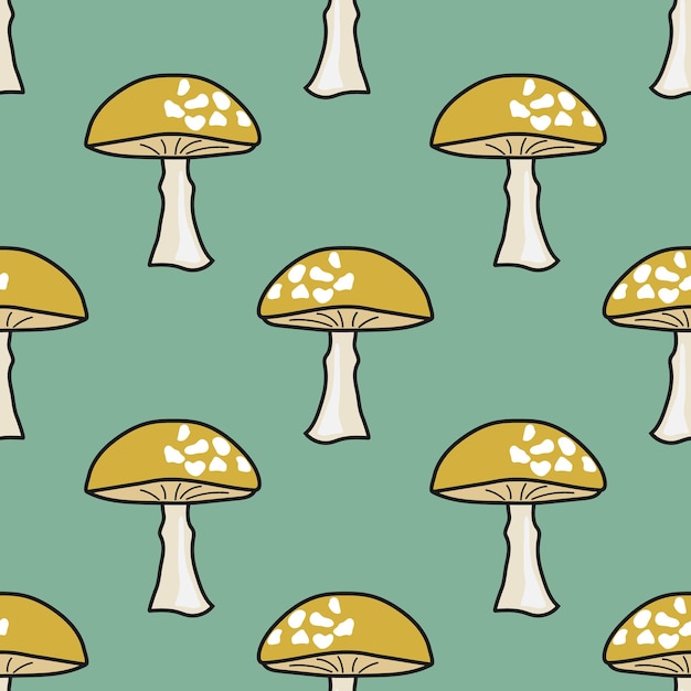 Abstract mushroom plant seamless vector pattern.  Design for use all over fabric print and others