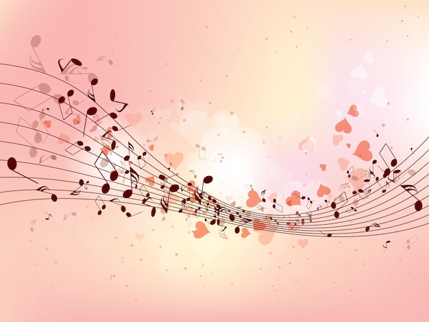 Vector abstract music background with notes