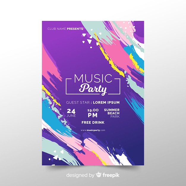 Vector abstract music festival poster template