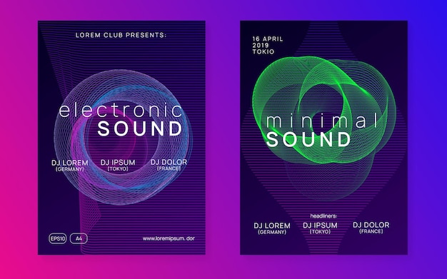 Abstract music flyer techno dj party electro dance event elec