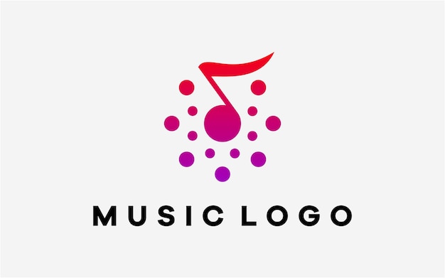 Abstract music logo icon vector design Sound recording studio School of Music vector logo note creative modern technology