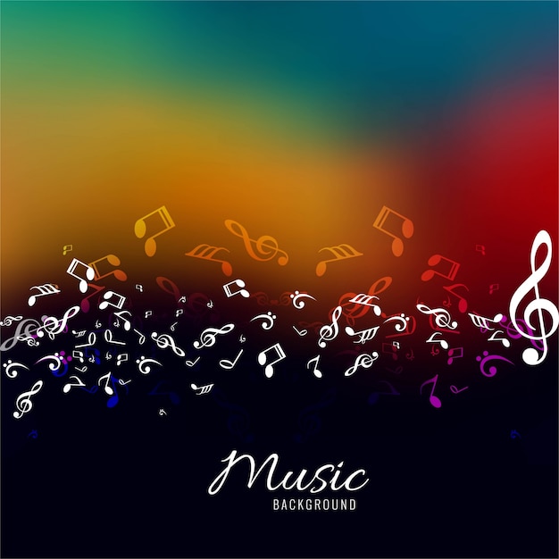 Vector abstract music notes design for music colorful background