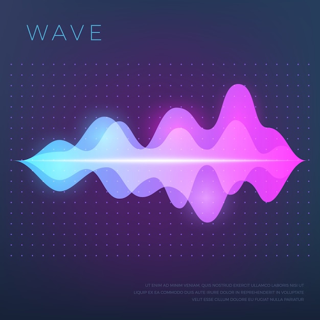 ベクトル 音声音声波、イコライザー波形と抽象音楽