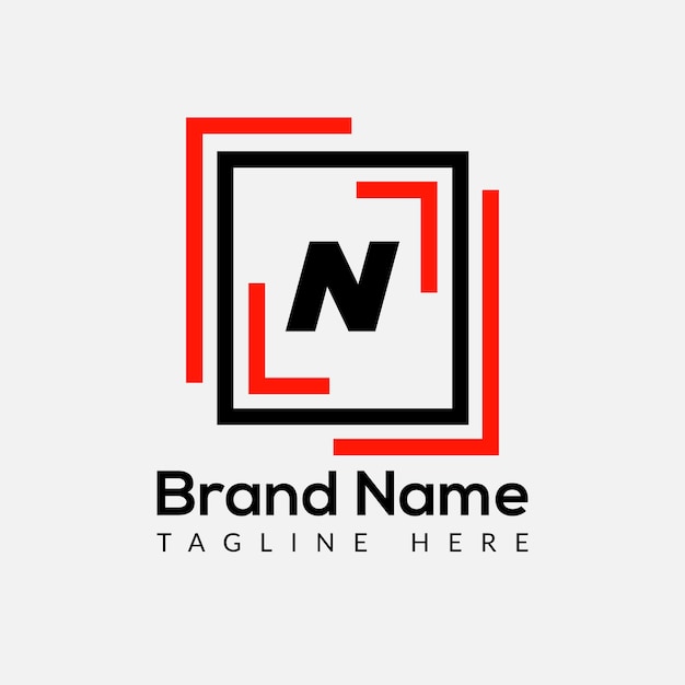 Abstract N letter modern initial lettermarks logo design