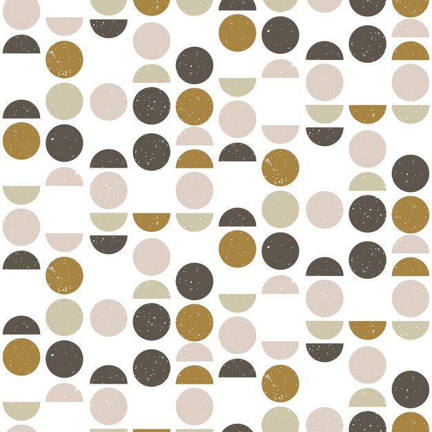 Abstract naadloos geometrisch patroon met cirkels en halve cirkels in Scandinavische stijl