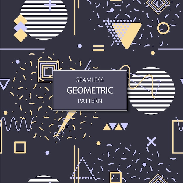 Abstract naadloos patroon met geometrische vormen Donkere trendy print Vintage herhaalbare achtergrond