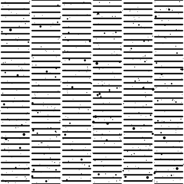 Abstract naadloos patroon met horizontale afgeronde strepen en inktspatten