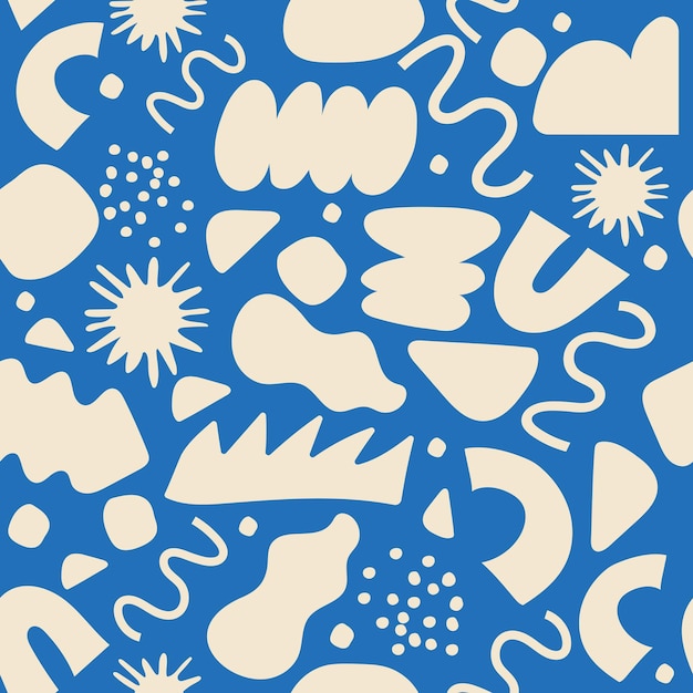 Abstract naadloos patroon met kleurrijke doodles geïnspireerd door Matisse Flat cartoon background simple
