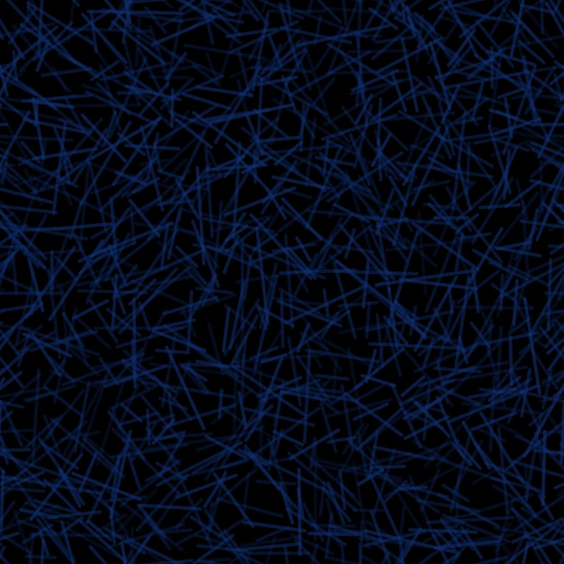 Vector abstract naadloos patroon van willekeurig gerangschikte lijnen in blauwe kleuren