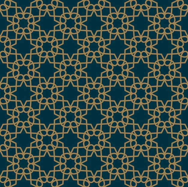 Abstract naadloos patroon Vector naadloos patroon Herhalende geometrische ornament luxe goud blauwe kleur