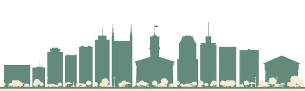 Vettore abstract nashville usa skyline della città con edifici di colore