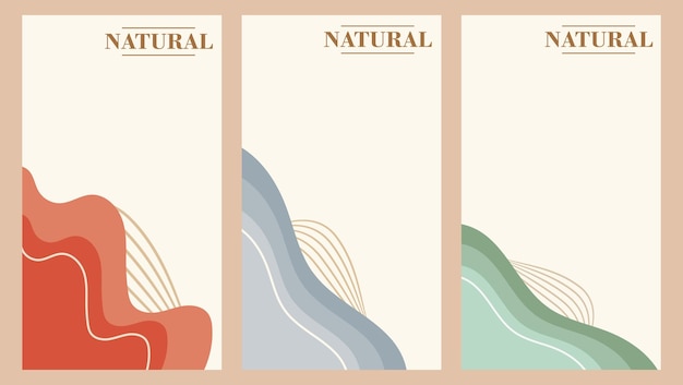 abstract natural flat design social media stories