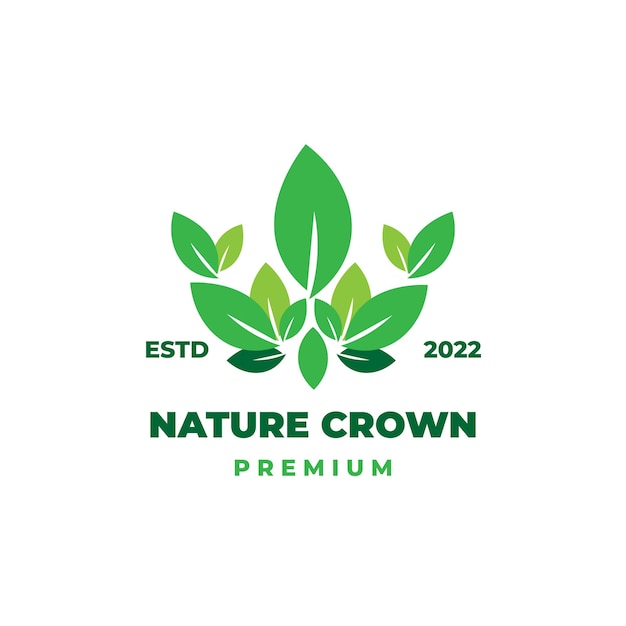 Abstract Natural Green Crown Illustration Logo