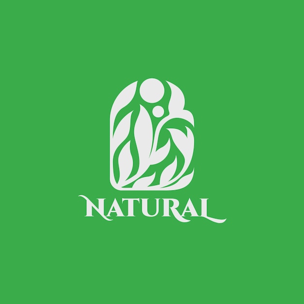 abstract natural green leaves logo