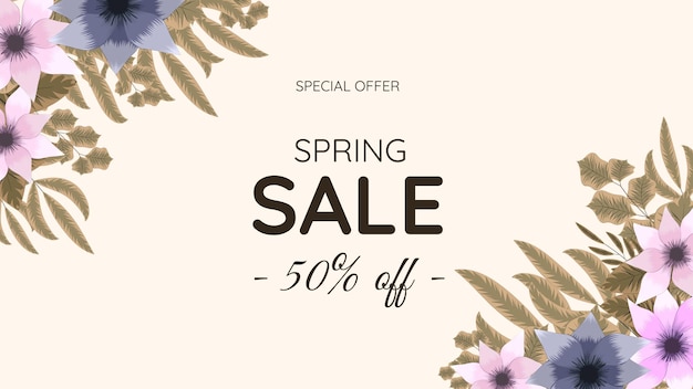 Abstract Natural Spring Sale floral Background social media promotion