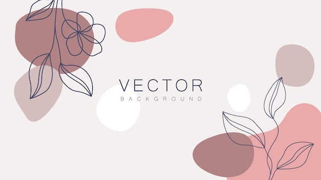 Abstract nature background in minimal style with flowers