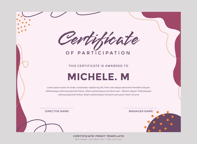 abstract nature certificate print template premium vector