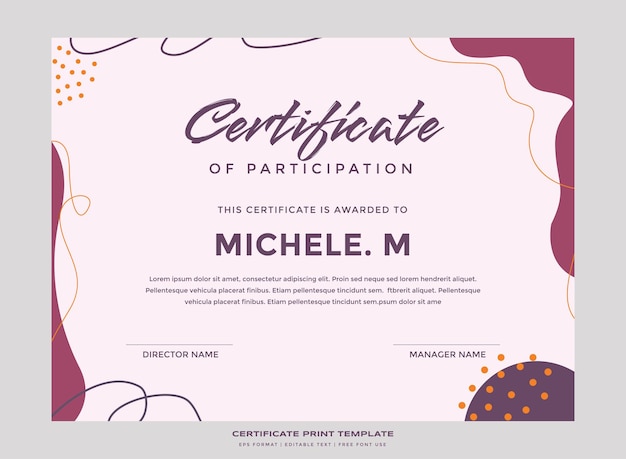 Vector abstract nature certificate print template premium vector