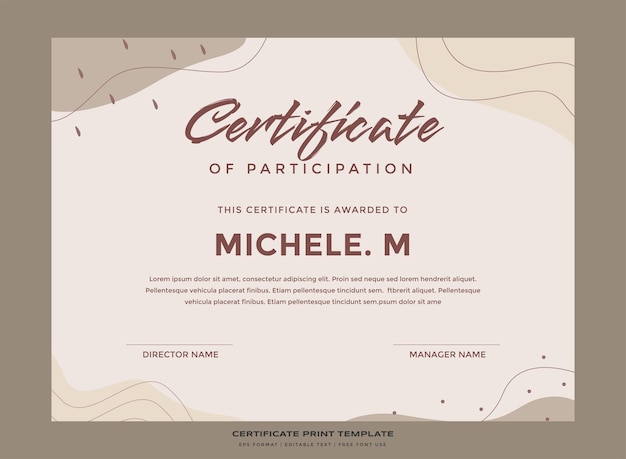 Vector abstract nature certificate print template premium vector