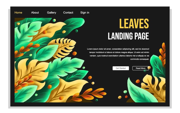 Abstract nature landing page template