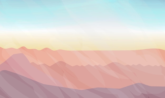 Vector abstract nature landscape with mountains