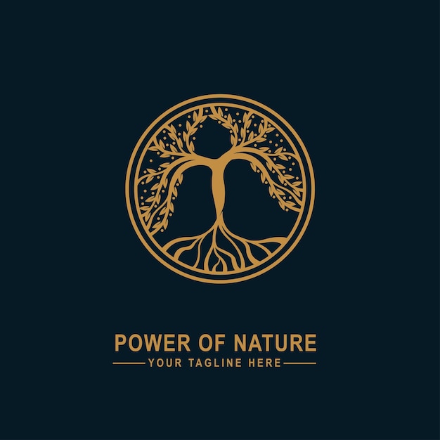 Natura astratta albero logo simbolo illustrazione disegno albero genealogico logo