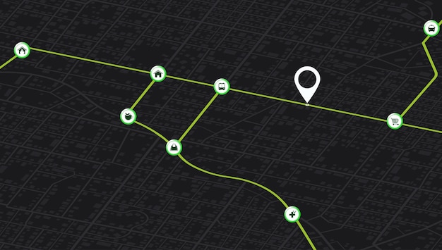 Abstract navigation plan of the urban area general city map indicating streets roads and buildings