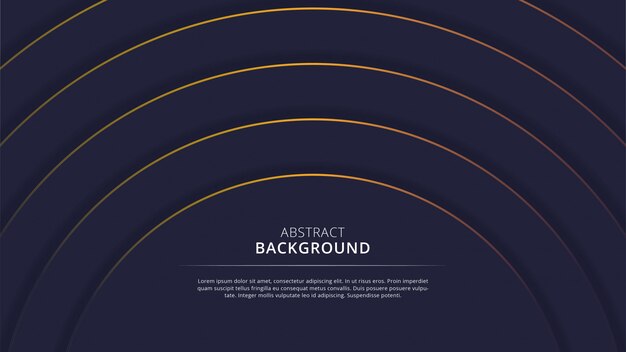 Abstract navy circle background with orange lines