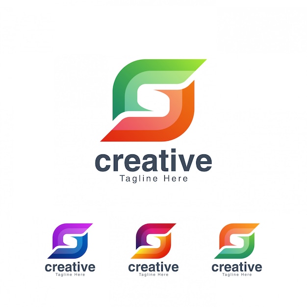Abstract negative space letterlogo   template